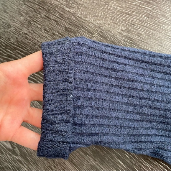 Lush Navy Ribbed Sweater - Picture 2 of 2